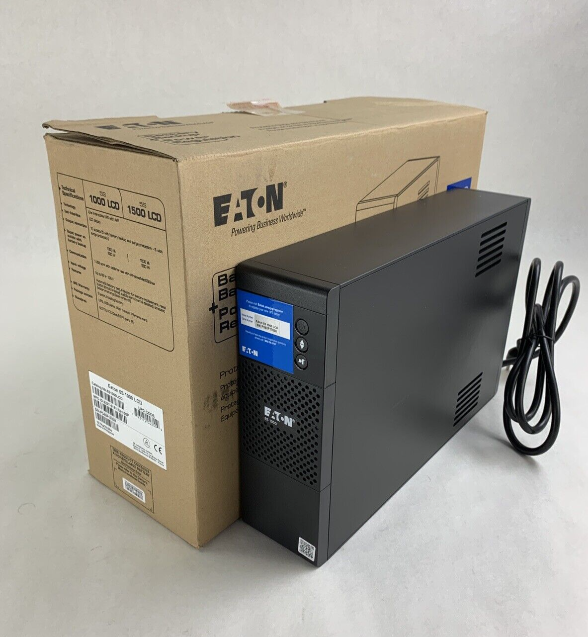 Eaton 5S1000LCD 1000 VA 600W AC 120V  External UPS  MFG 4/2024 Recharge 1/2025