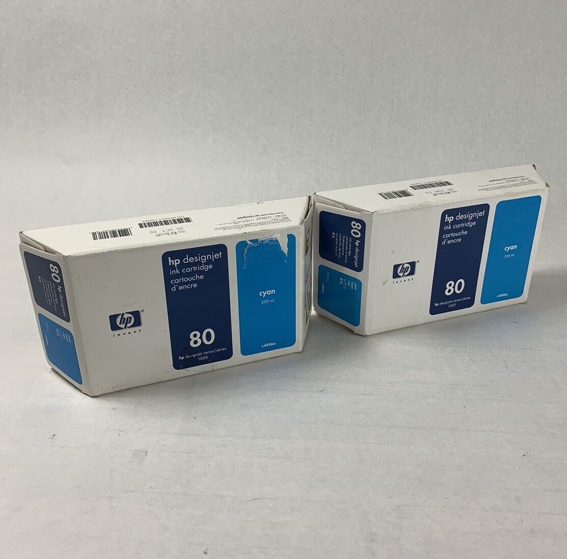 HP Cyan 350ml C4846A Ink Designjet 1000 (Lot of 2)