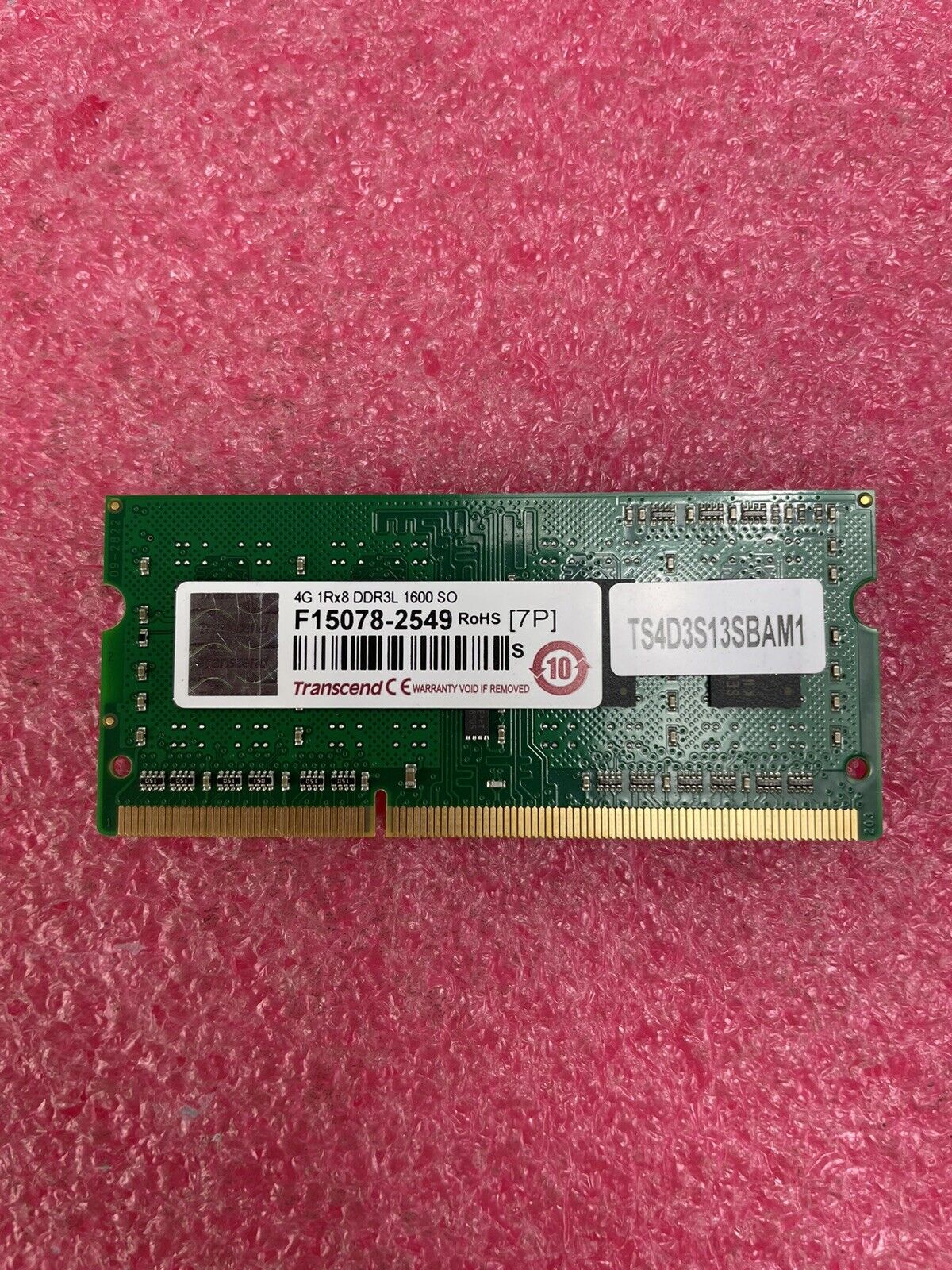 Transcend TS4D3S13SBAM1 4G 1Rx8 DDR3L 1600 SO Memory Module Lot of 8