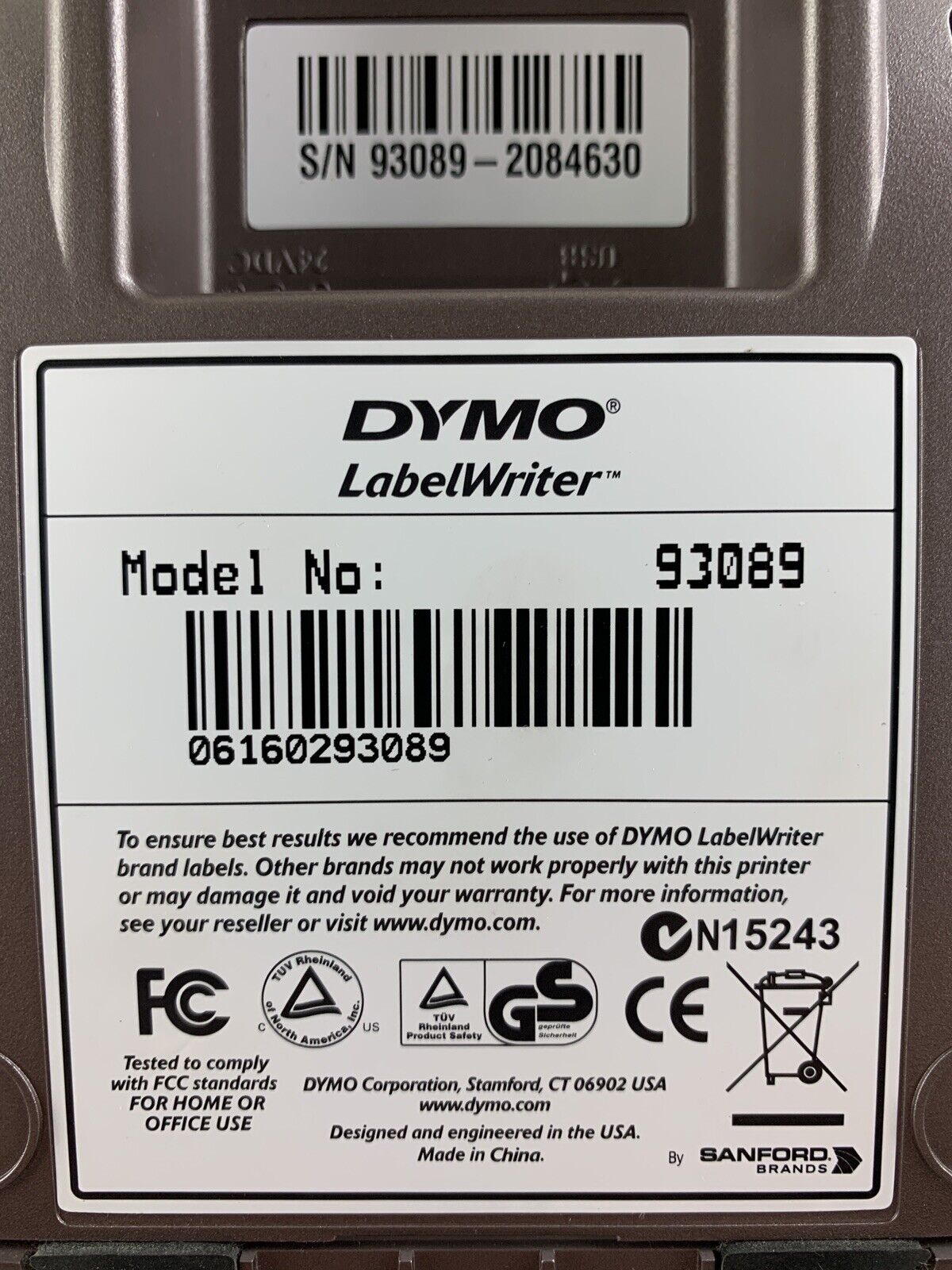 Dymo Thermal Printer Label Writer 400 Power and Self Tested No Power Supply