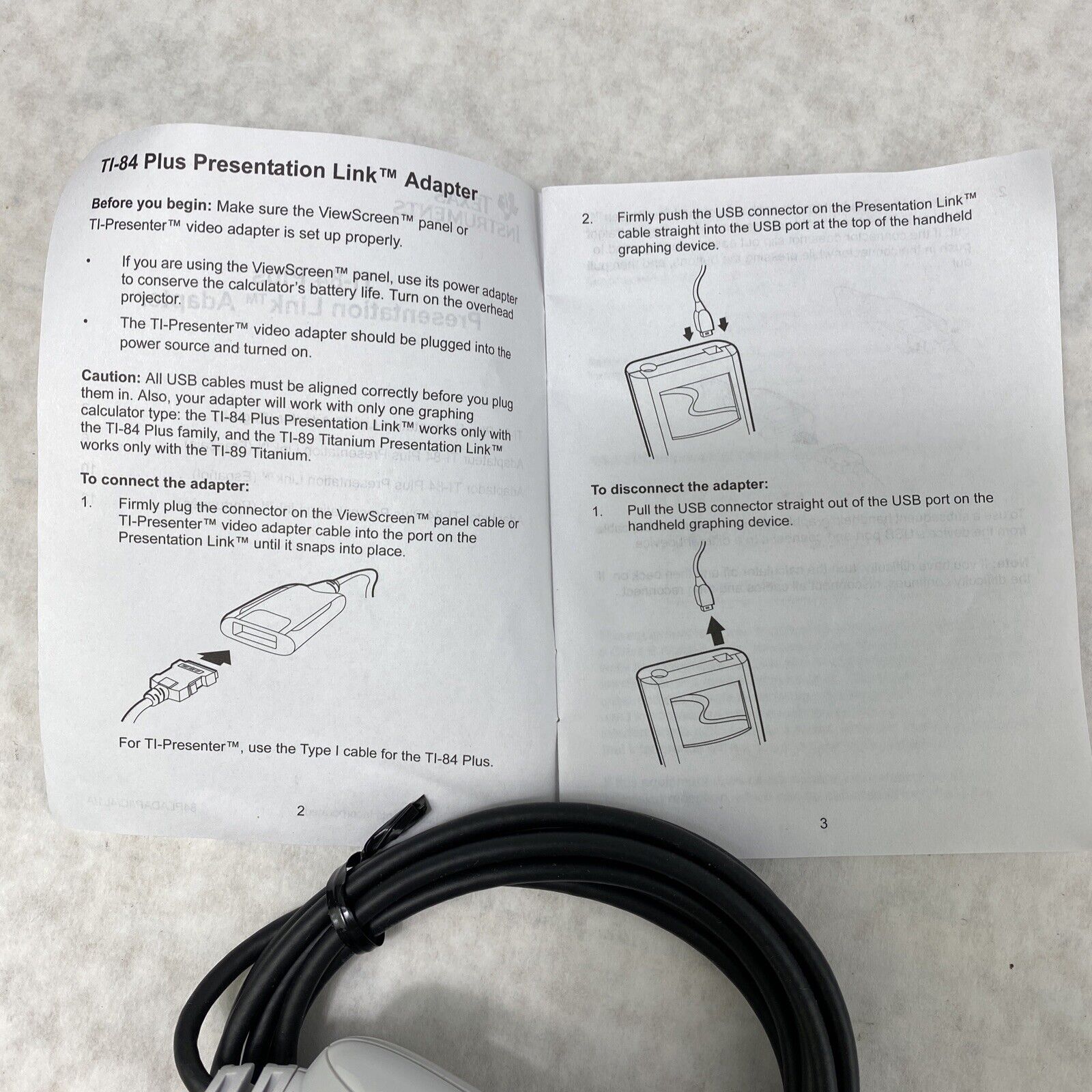 Lot of 3 Texas Instruments TI-84 Plus Presentation Link 0306A