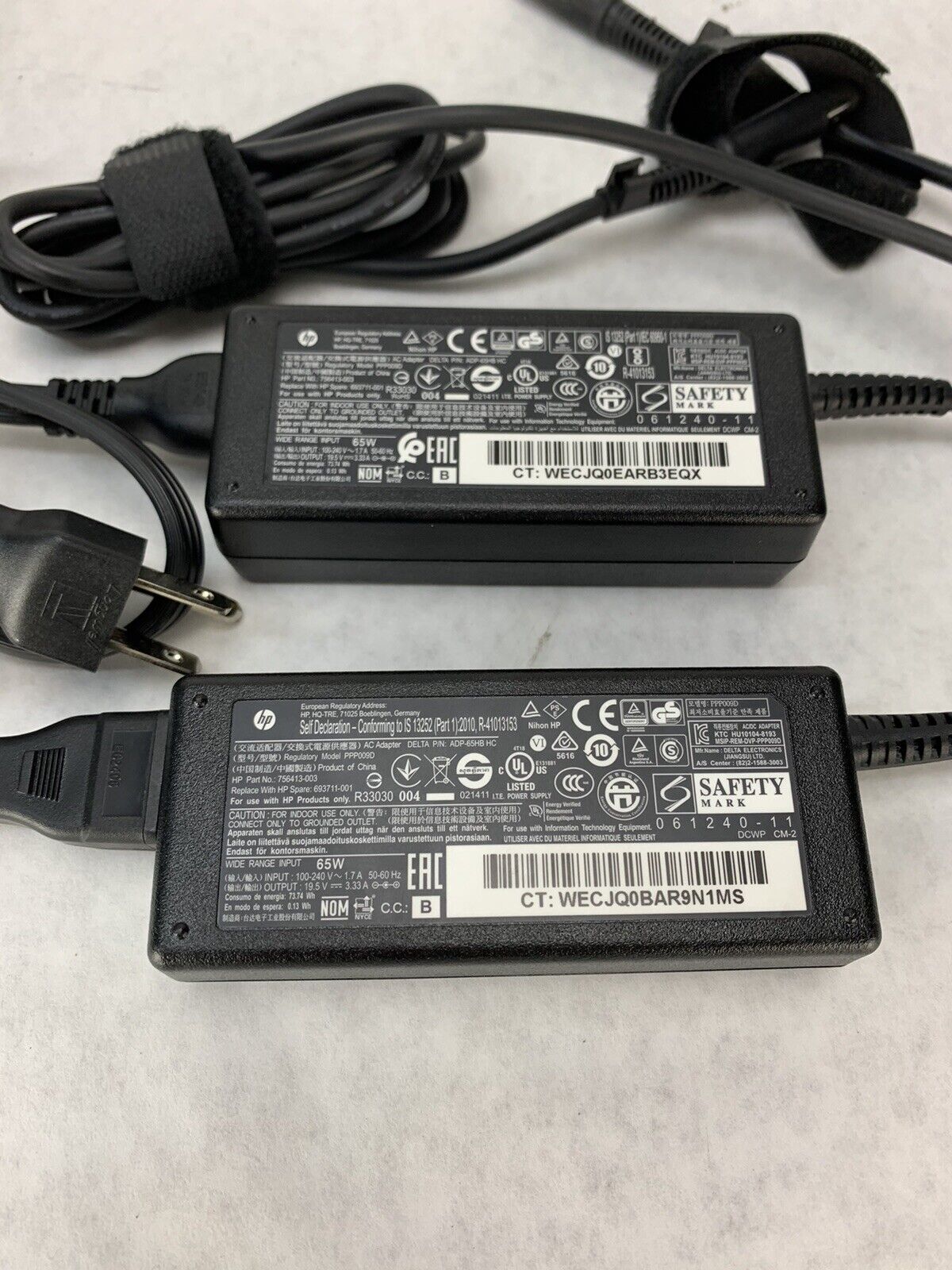 Lot 2 HP PPP009C Laptop Charger 19.5V Adapter 65W