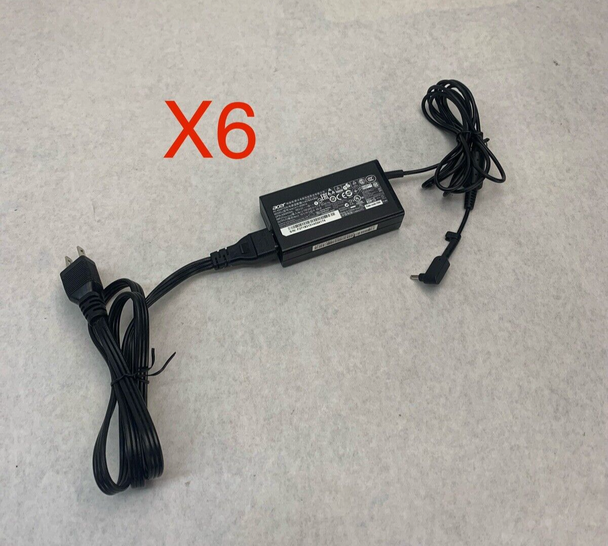 Lot of 6 Acer A11-065N1A AC Power Adapter 19V 3.42A 65W