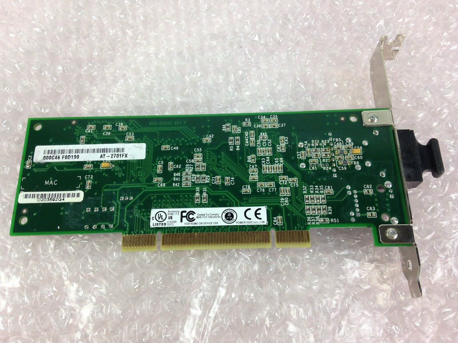 Allied Telesyn Fiber PCI Network Card AT-2701FX 845-05544 845-05543 Rev D