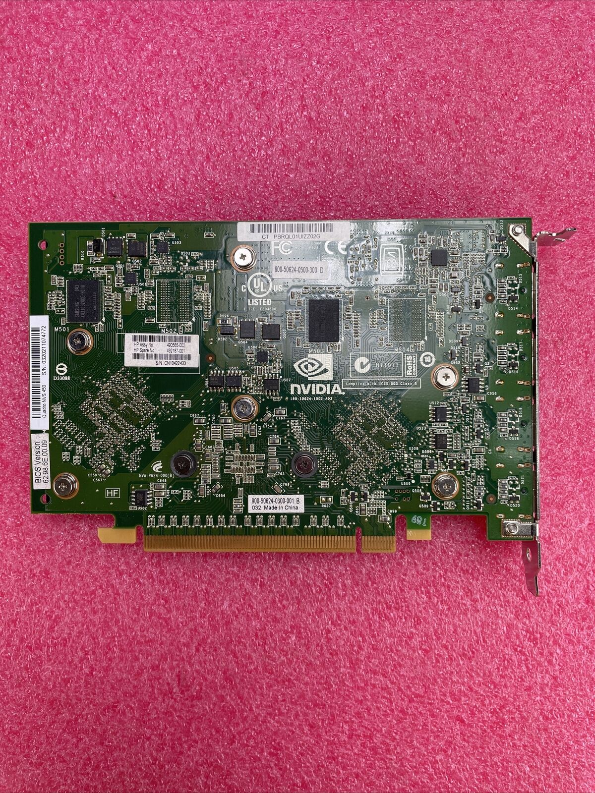 HP NVIDIA Quadro NVS 450 512MB GDDR3 PCIe Graphics Card