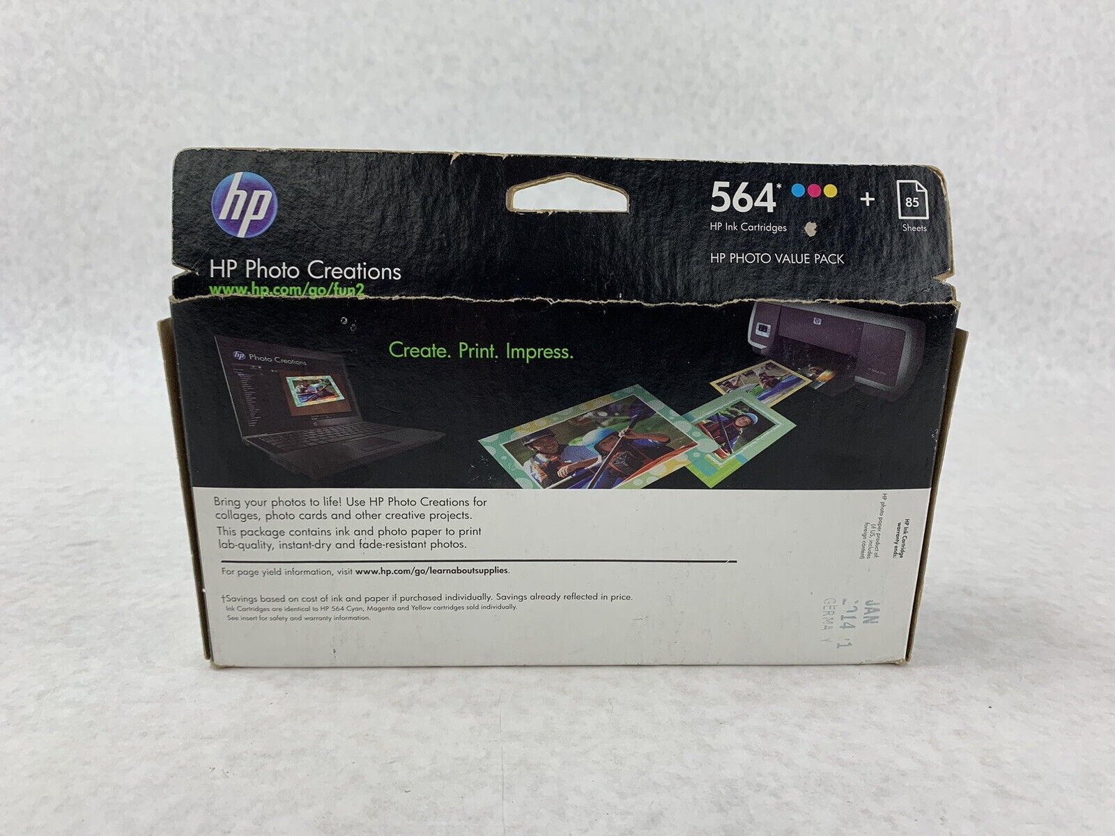 HP 564 Cyan Magenta Yellow Sealed Combo Pack Ink Cartridges Exp 2014