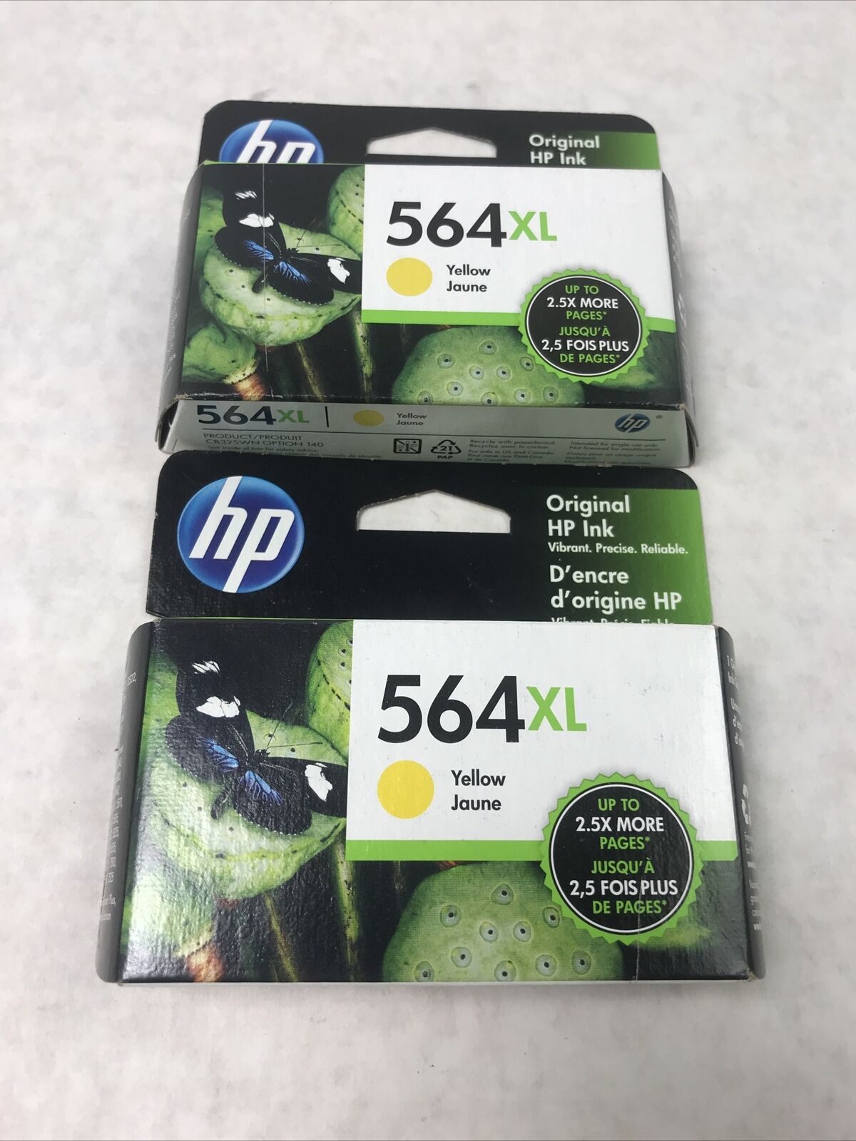 HP 564XL Yellow Ink Cartridge CB325WN (Lot of 2)