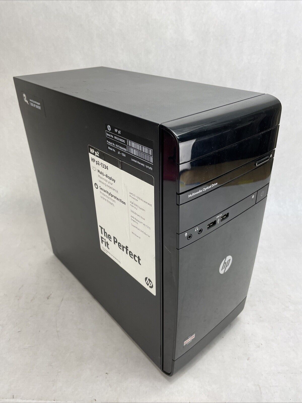 HP P2-1334 MT AMD E1-1200 1.4GHz 4GB RAM No HDD No OS