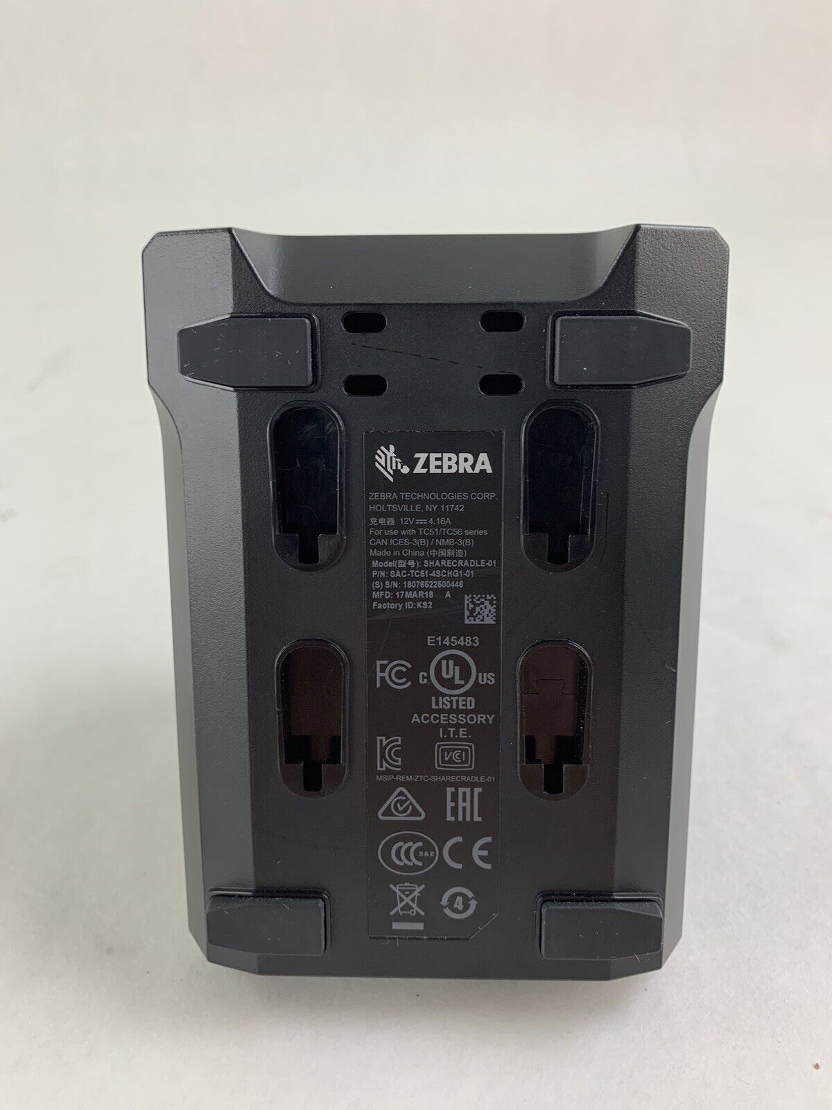 Zebra SAC-TC51-4SCHG1-01 Sharecradle-01 4-Slot Battery Charger Power Tested