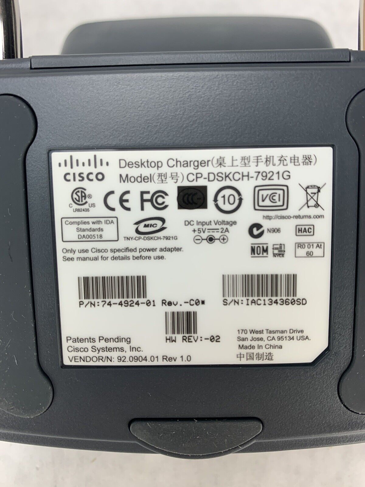 New Cisco CP-DSKCH-7921G-BUN Wireless IP Phone 7921G Phone Desk Desktop Charger