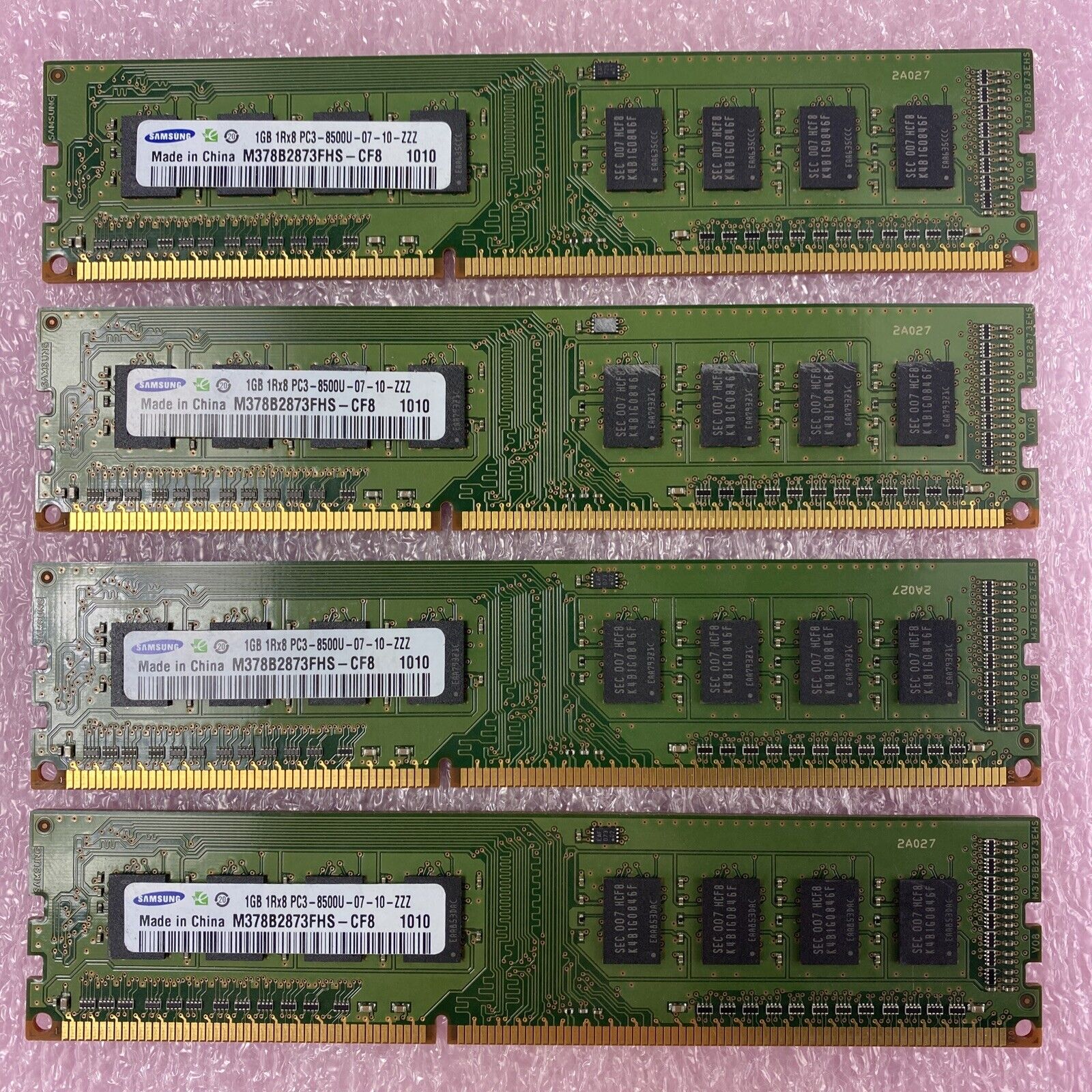 Lot( 4 ) 1GB Samsung M378B2873FHS-CF8 1Rx8 PC3-8500U Desktop RAM Memory