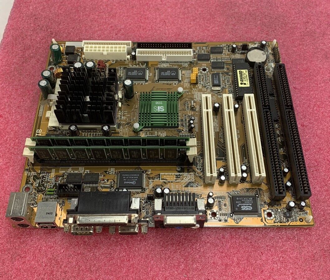 SIS M5SIB Motherboard AMD-K6 3D 300MHz 60MB RAM 2x ISA w/Shield