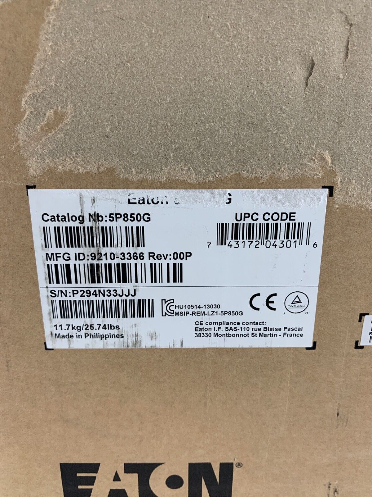 Eaton 5P850G Uninterruptible Power Supply UPS 5P 850G Tested New Box Opened