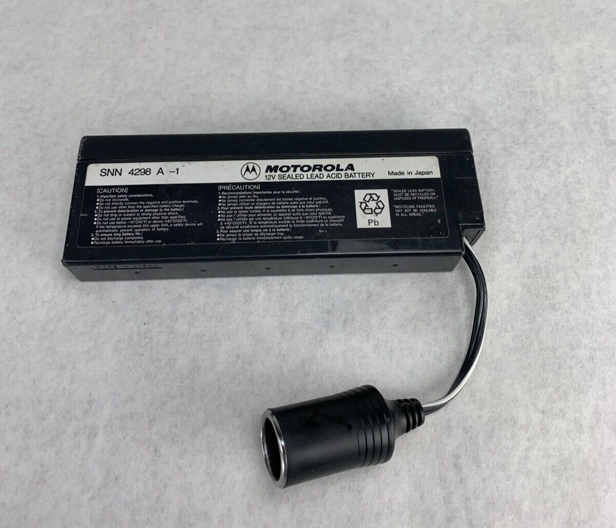 Motorola Sealed Lead Acid Battery SNN 4298 A-1