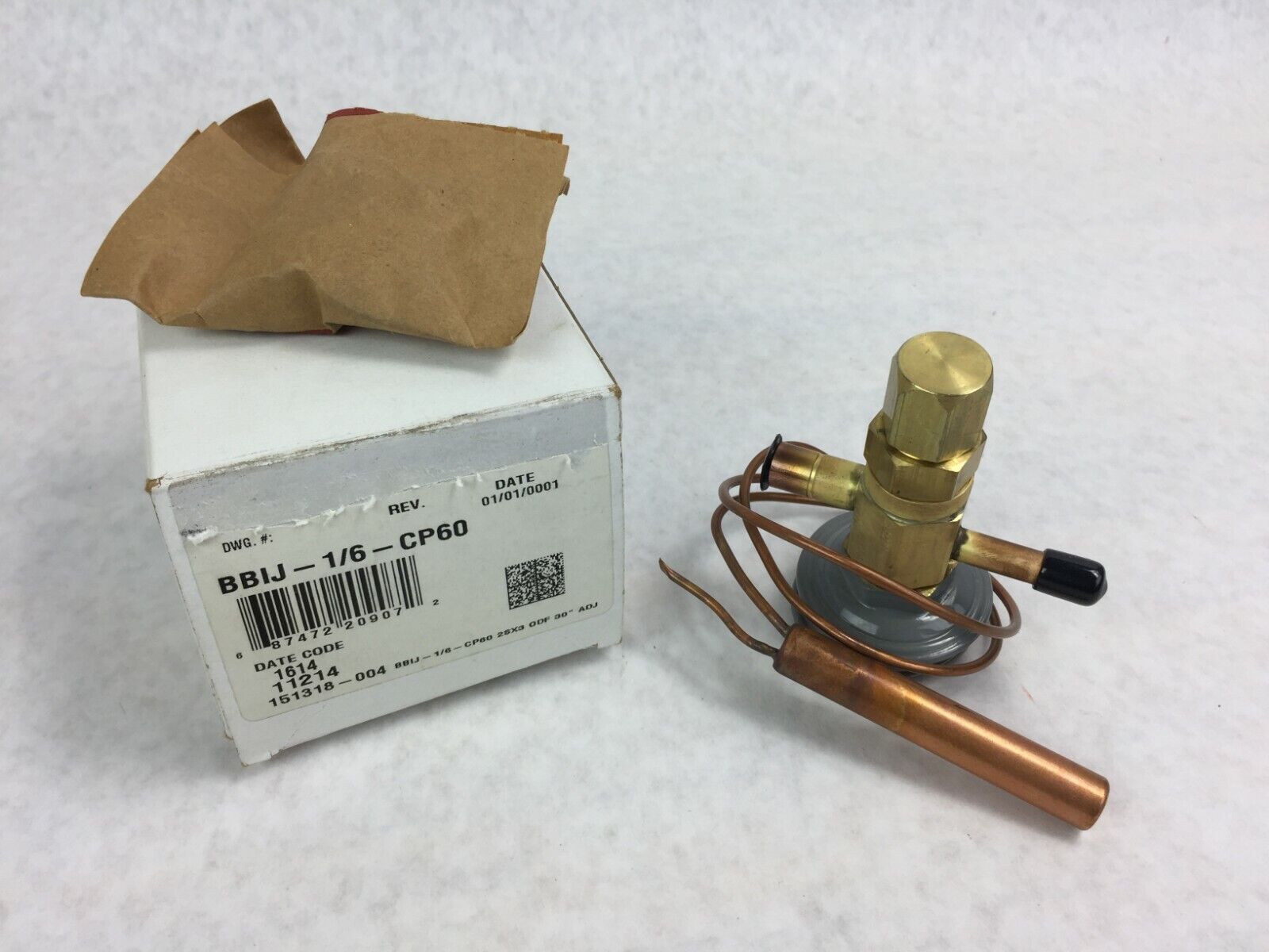 Sporlan Thermal Expansion Valve BBIJ-1/6 - CP60 2SX3 ODF 30" ADJ