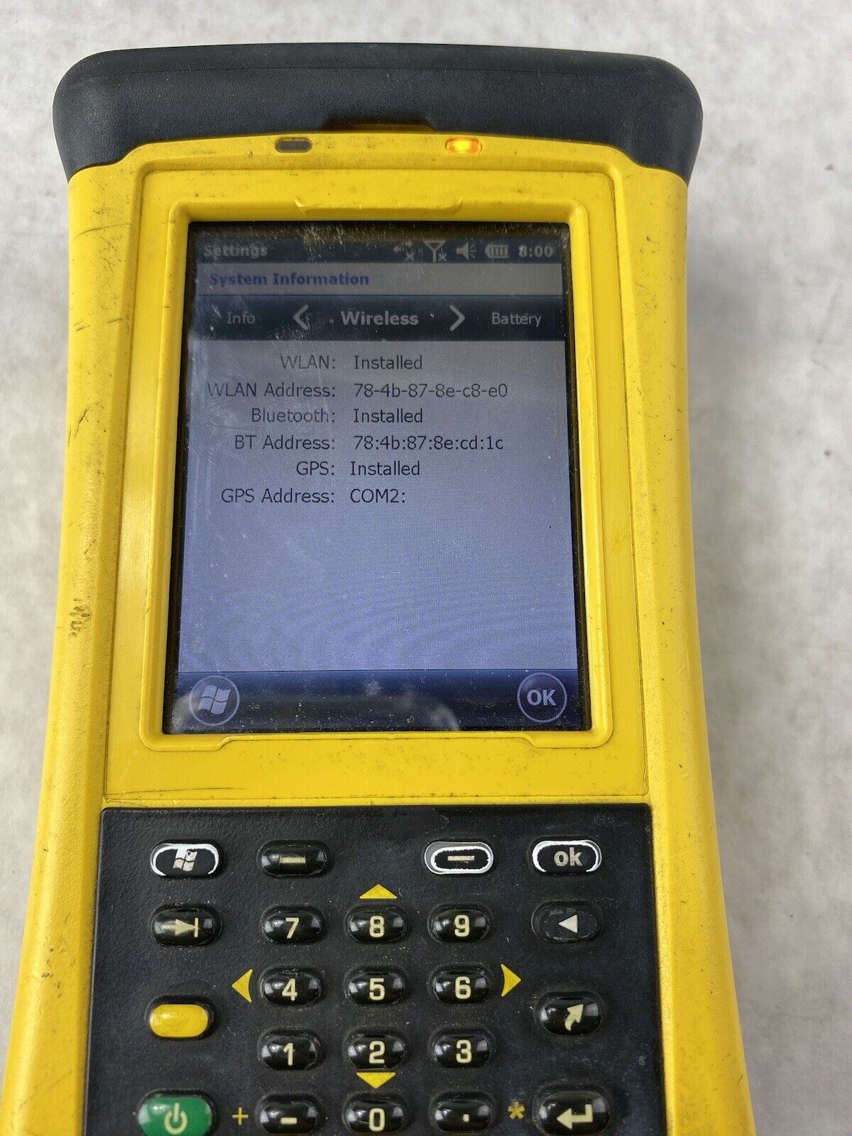 Trimble Nomad Ranger TSC3BW Data Collector Scanner Windows 6.5 Bluetooth GPS