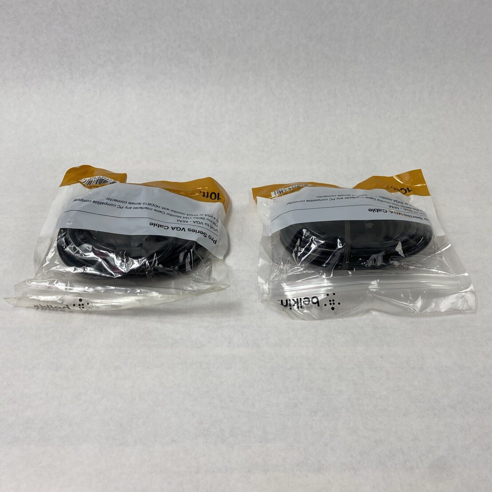 Lot of 2 Belkin F2N028b10 10 ft. Pro Series VGA Cable VGA to VGA Male/Male Cable