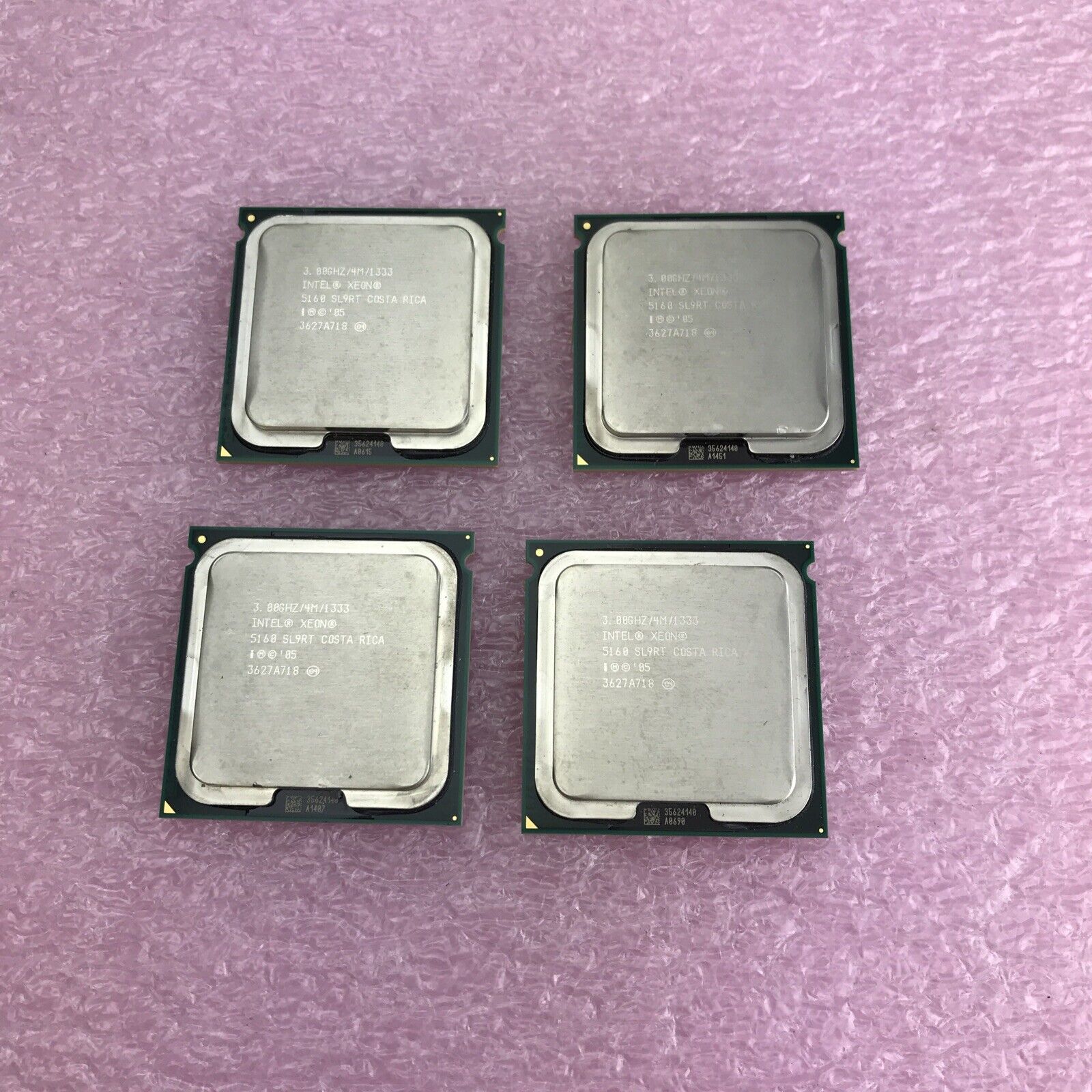 Lot of 4 Intel Xeon E5160 Dual-Core 3.0GHz SL9RT CPU Socket LGA771