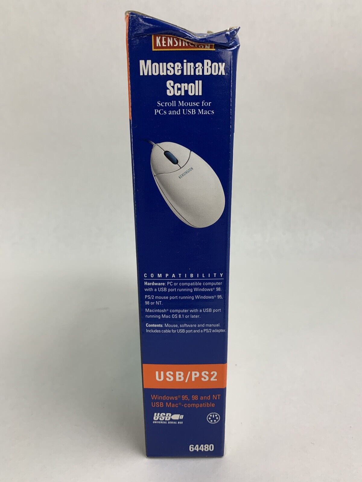 Kensington Mouse-in-a-Box Scroll USB/PS2 Mouse PC/Mac 64480 New OEM