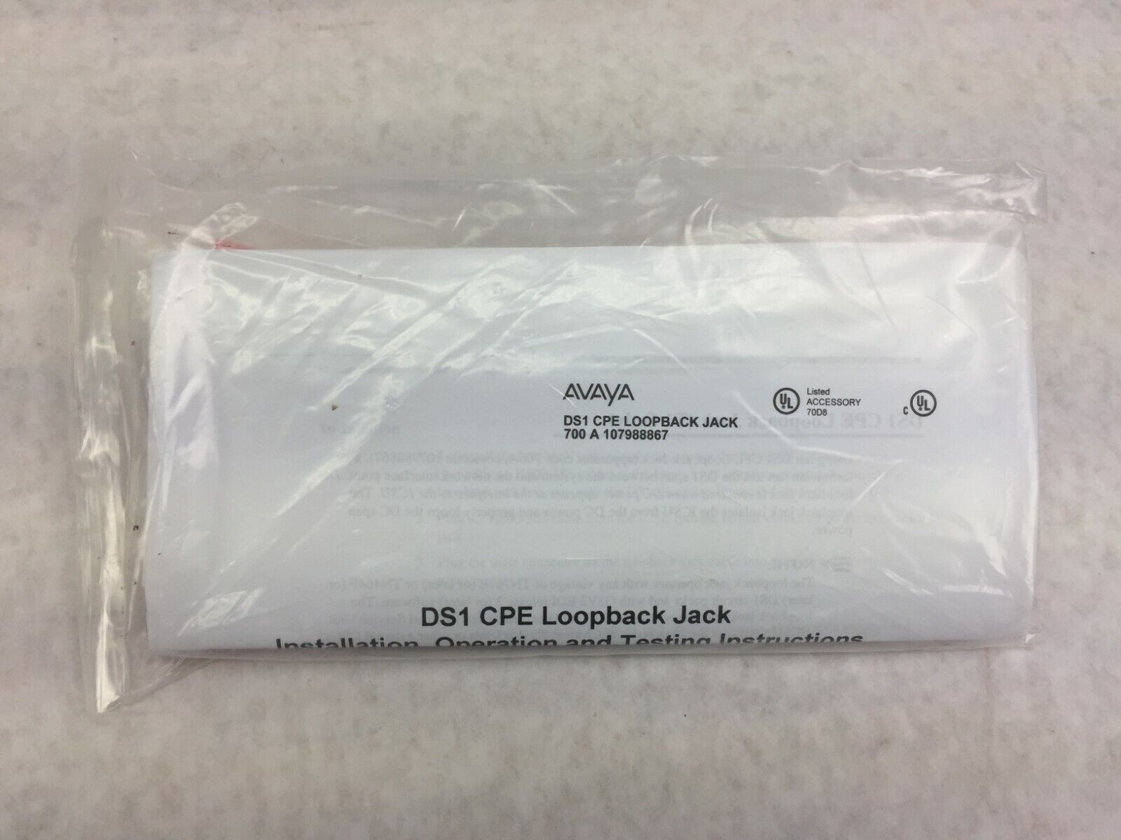 AVAYA DS1 CPE Loopback Jack 700 A 107988867 (Lot of 2)