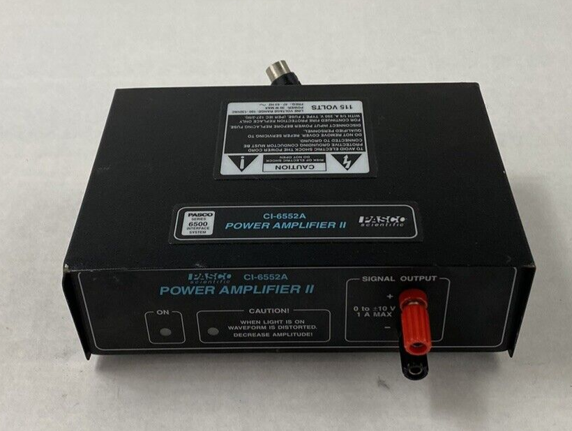 Pasco Scientific CI-6552A Power Amplifier II Power Tested No Power Cord