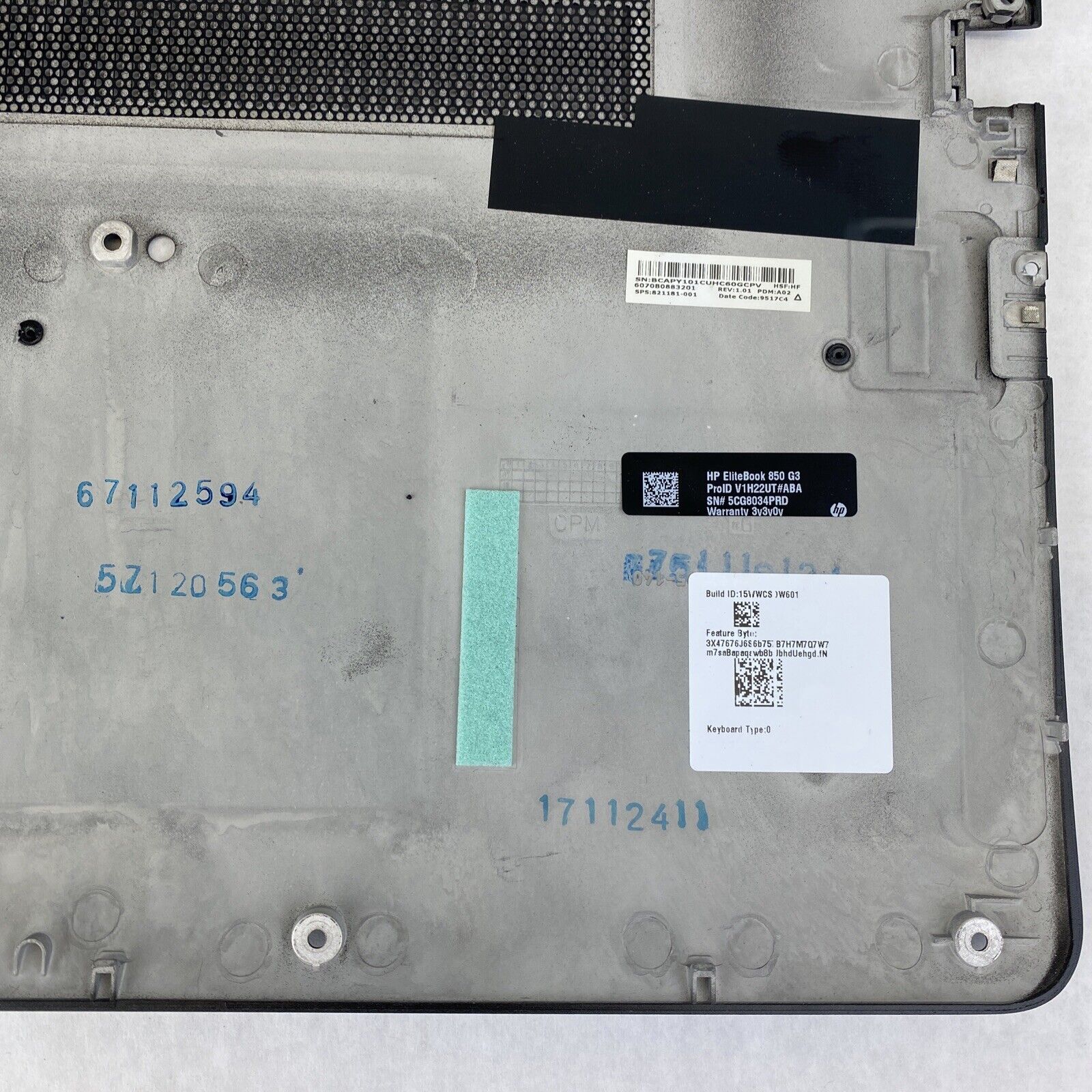 HP EliteBook 850 G3 Laptop Bottom Base Cover 821181-001