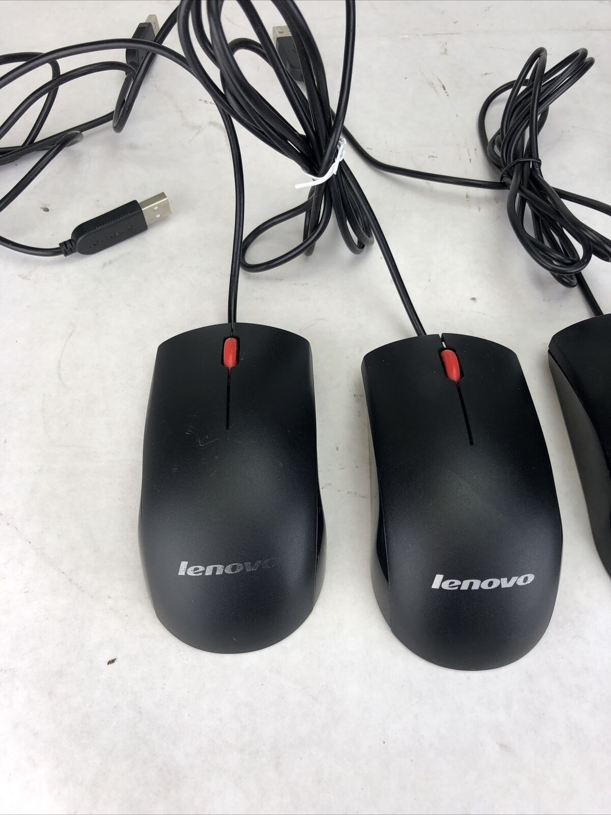 Lenovo MOEUUQA Black Wired USB Mouse (Lot of 4)