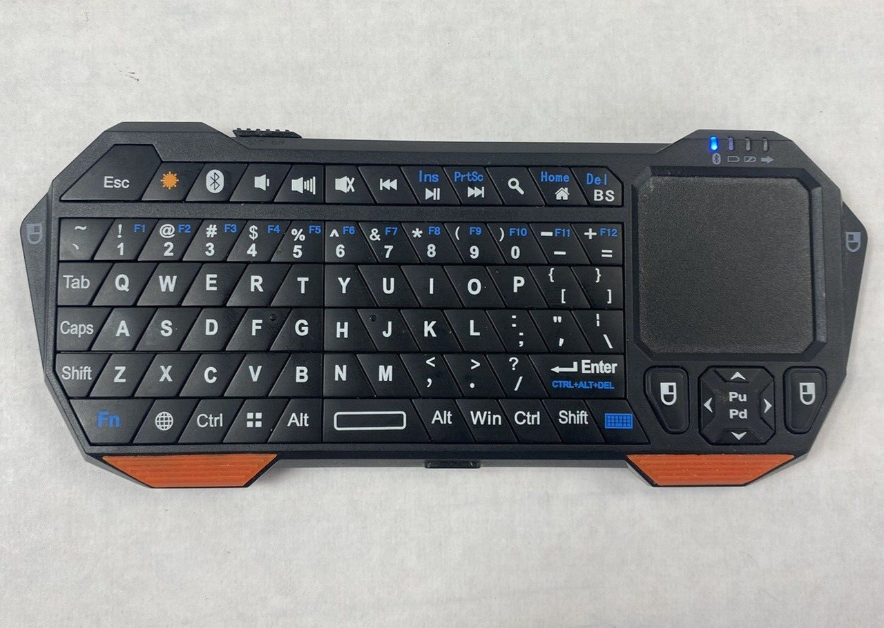 Mini Bluetooth Keyboard with Built-In Touchpad IS11-BT05 Power Tested