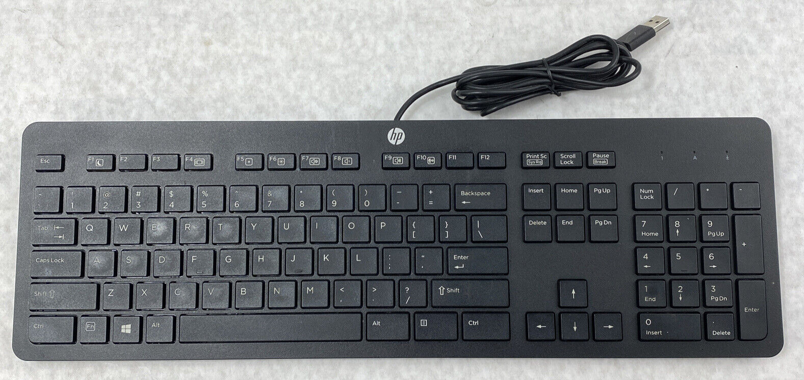 HP PH0U Slim USB Wired 105 key QWERTY Keyboard Black