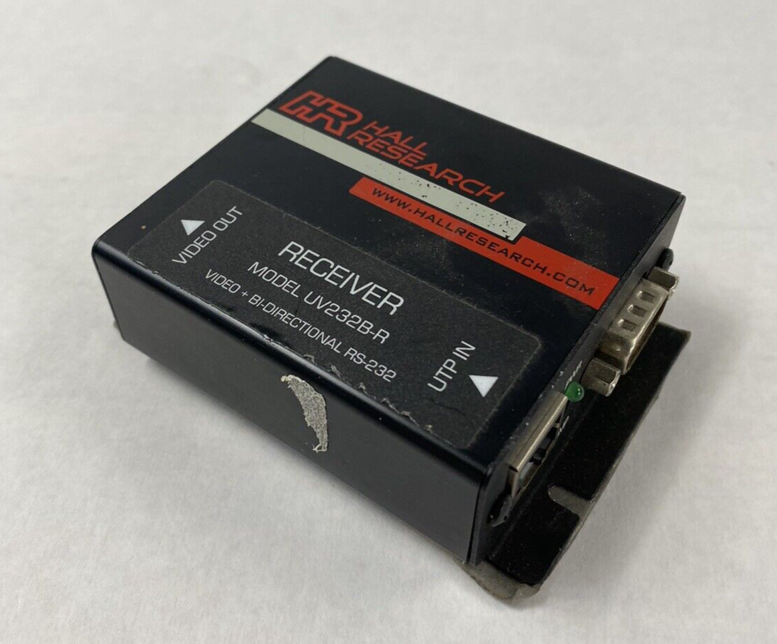 Hall Research Receiver UV232B-R Video + Bi-Directional RS-232 Untested