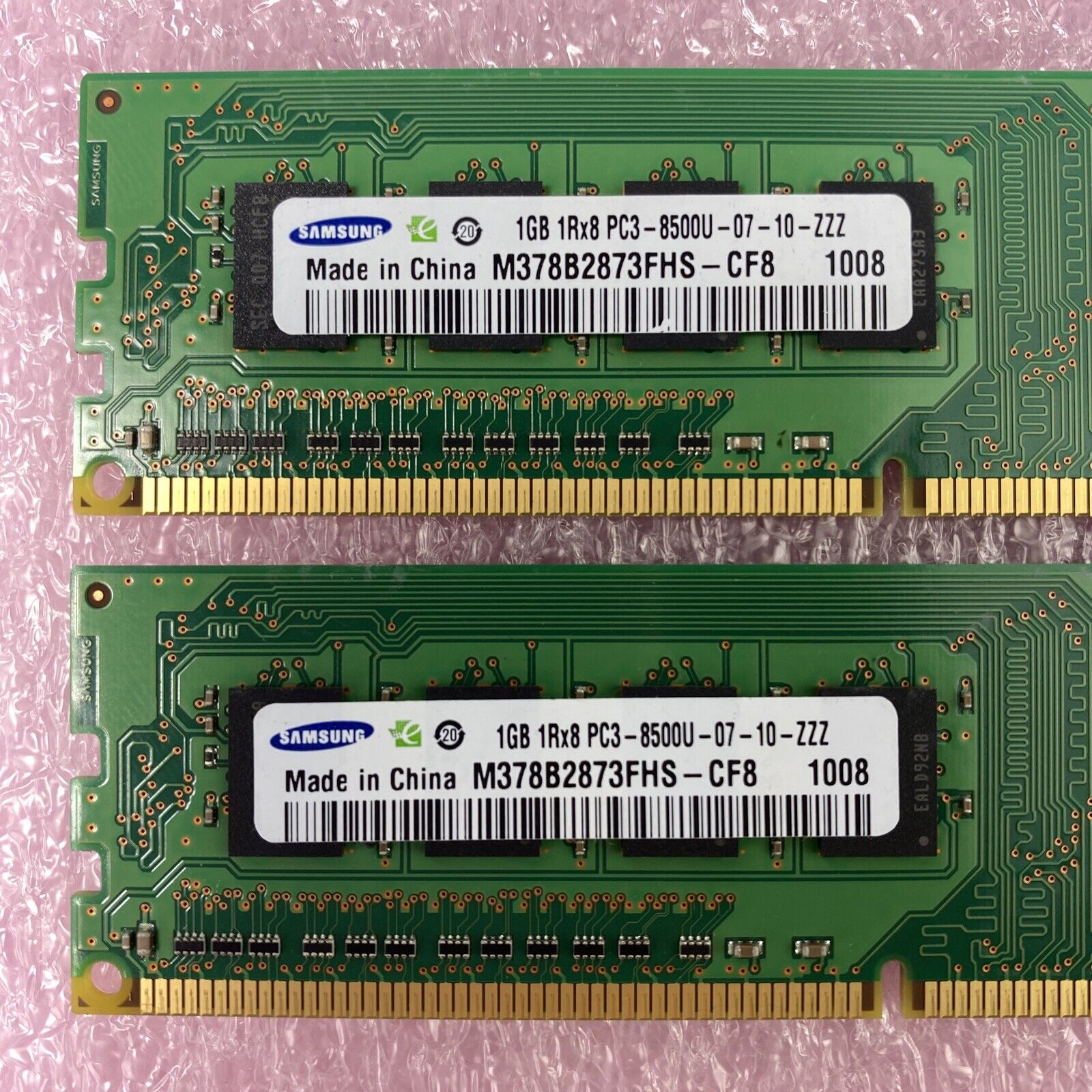 Lot( 2 ) 1GB Samsung M378B2873FHS-CF8 1Rx8 PC3-8500U Desktop RAM Memory