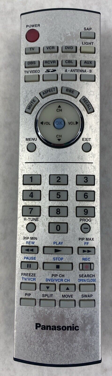 Panasonic EUR7627Z10 UR76EC2703–1 TV VCR DVD Remote Control Genuine OEM