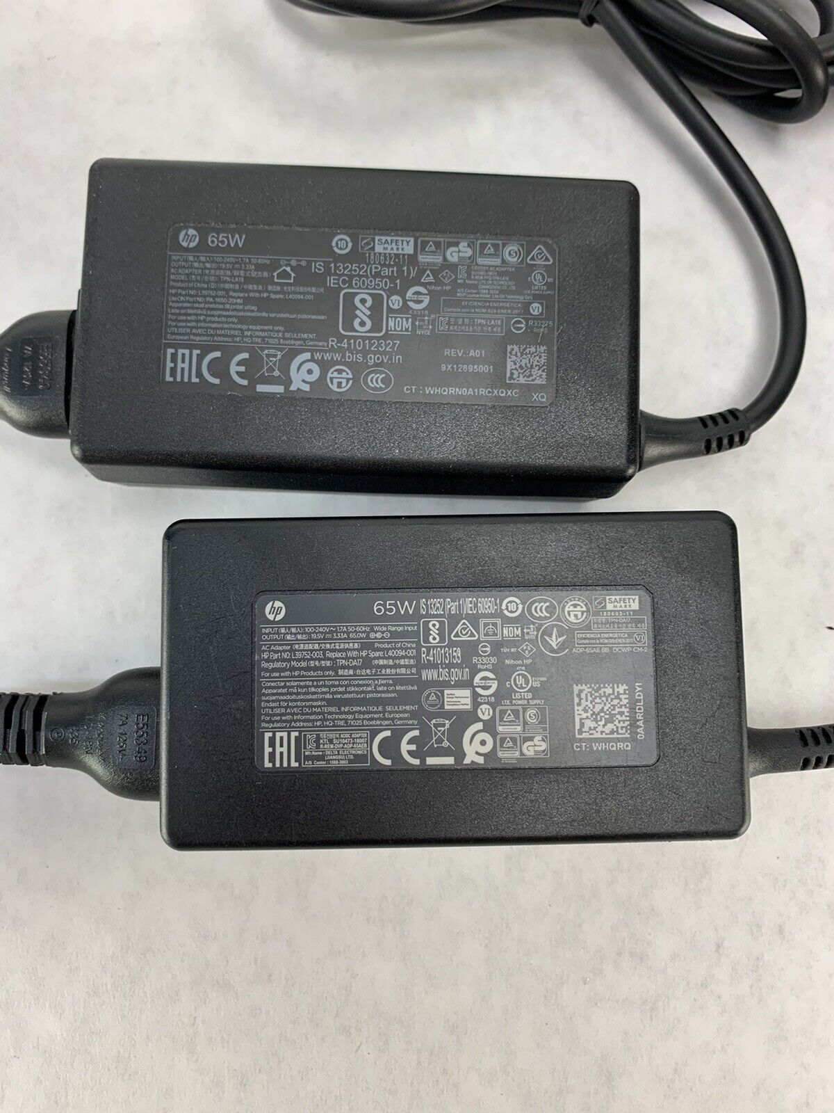 Lot 2 Genuine  HP 65W Laptop AC Adapter Charger TPN-LA16 L25298-001 710412-001