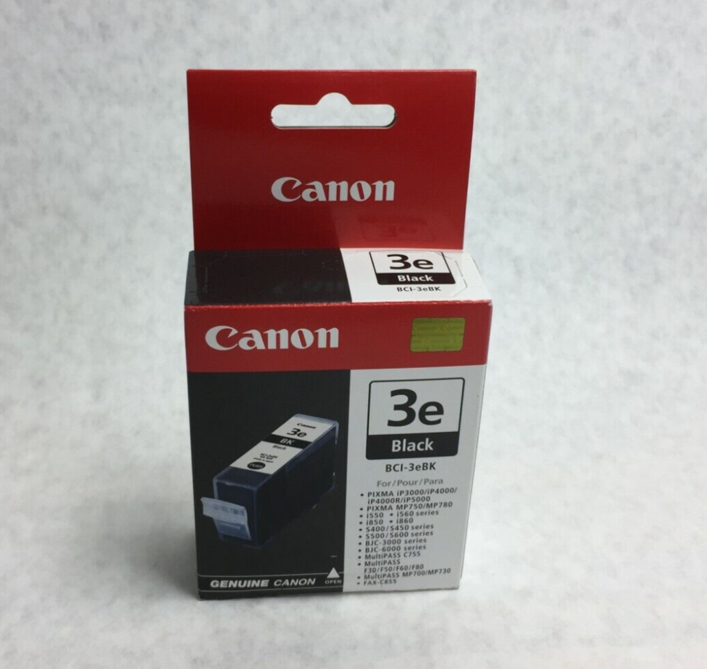 Genuine Canon Black 3e BCI-3eBK Ink Cartridge