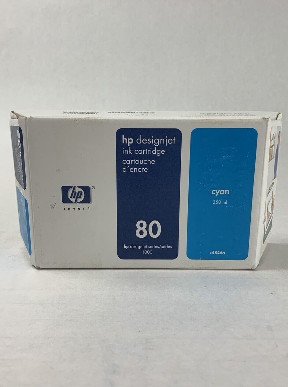 HP Cyan 350ml C4846A Ink Designjet 1000 (Lot of 2)