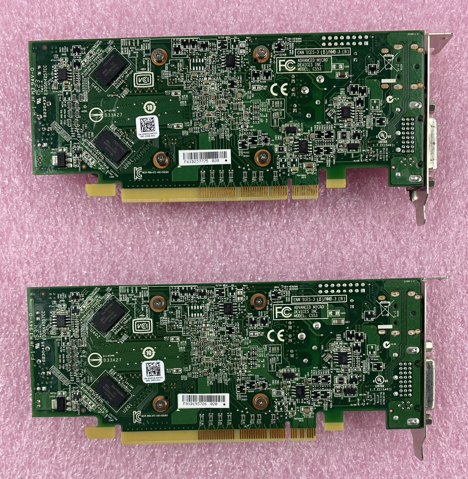 Lot(2) Dell 0F9P1R Radeon HD8490 1GB DVI DisplayPort PCIe SFF Video Graphics GPU