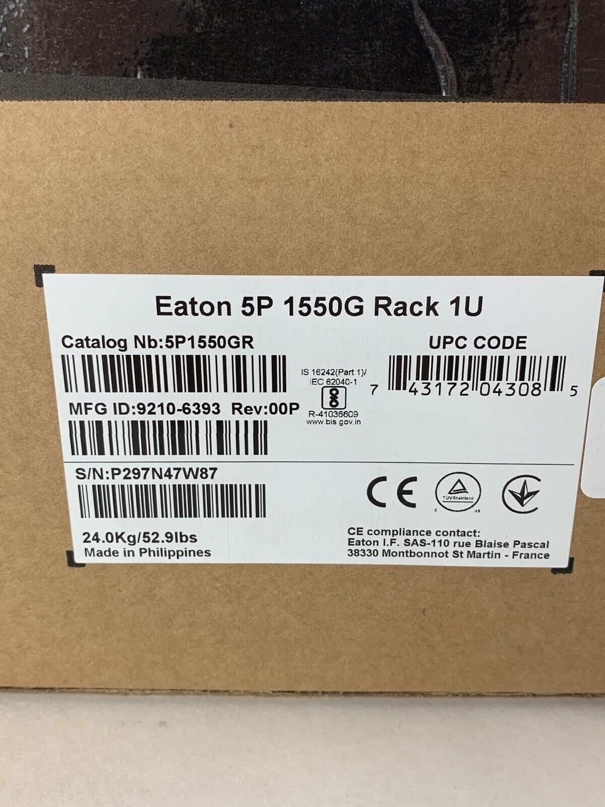 Eaton 5P1550GR UPS 200-240V 7.1 A 50-60 Hz Uninterruptible Power Supply Open Box