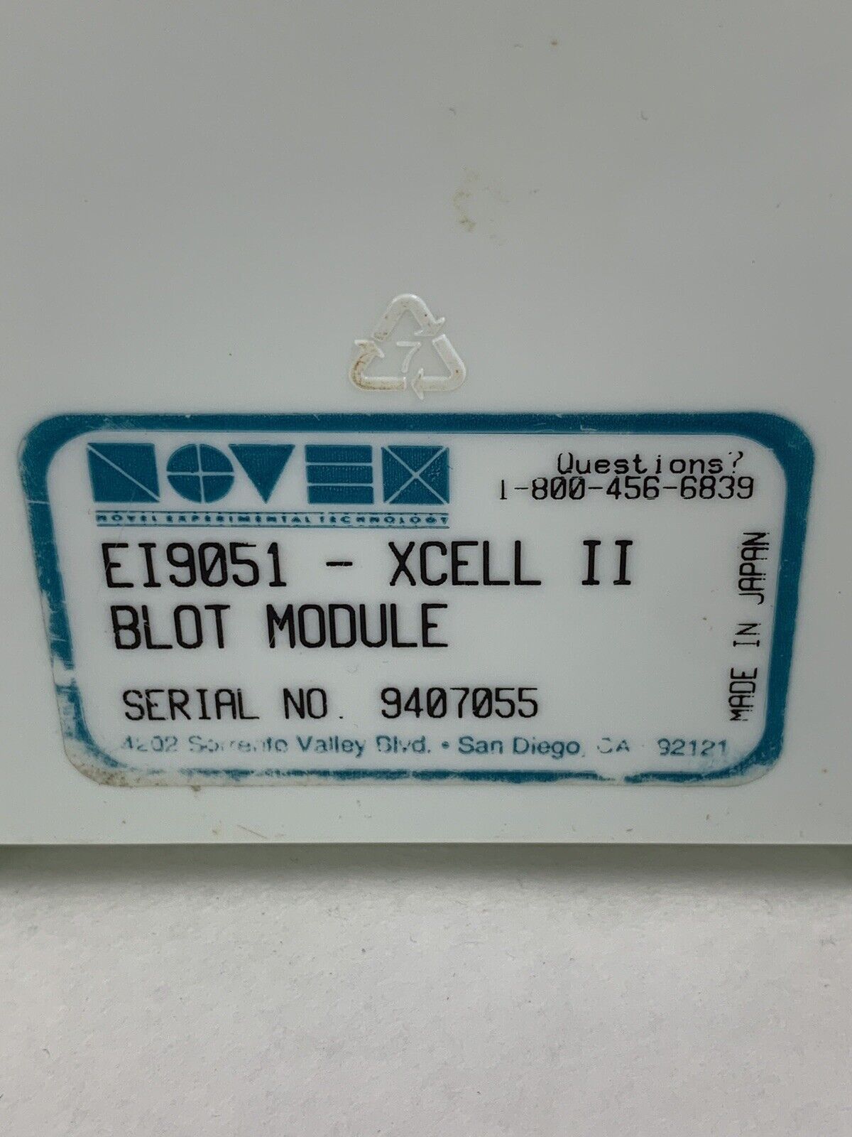 Novel EI9051 XCell II Blot Module 500VDC 50W Max