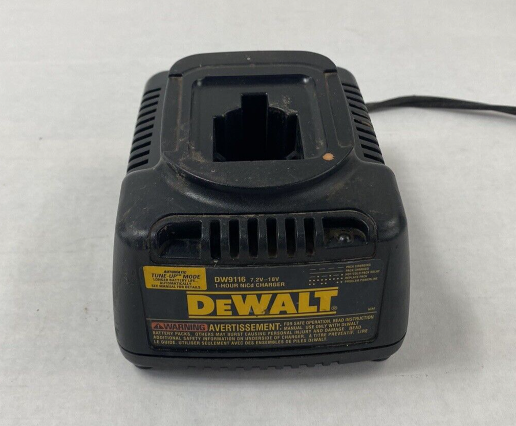 Lot of 2 Dewalt 9116 7.2V-18V 1-Hour NiCd Charger Power Tested