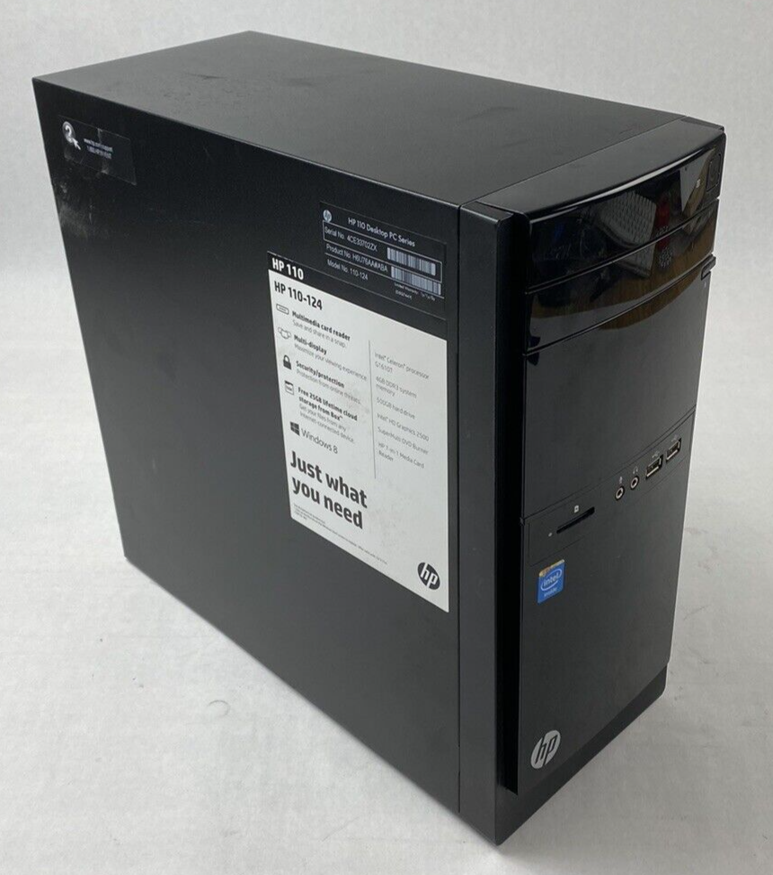 HP Compaq 110-124 MT Intel Celeron G1610T 2.30GHz 4GB RAM No HDD No OS