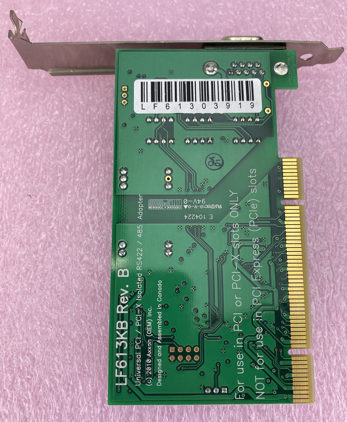 Axxon LF749KB REV. B PCI 1port Galvanically Isolated RS422/RS485 Serial Adapter