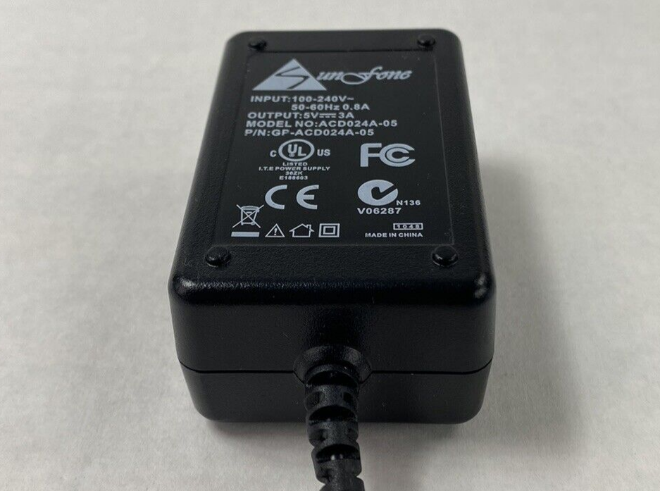 Sunfone ACD024A-05 P/N: GP-ACD025A-05 5V 3A AC Adapter