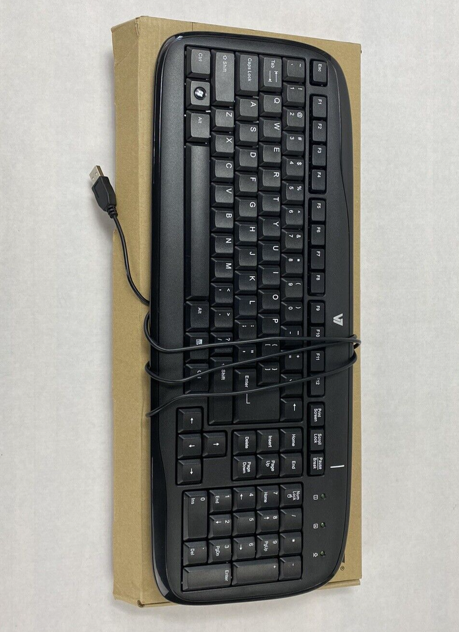 V7 KC0B1-6N6 Plug and Play Interface USB Keyboard Tested