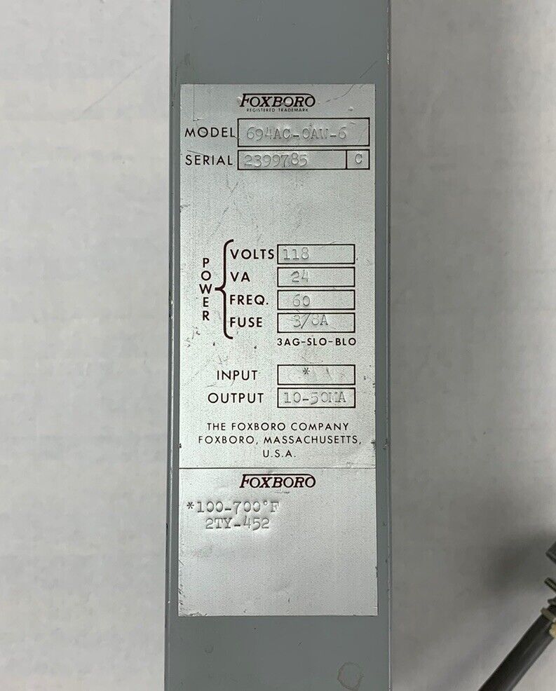 Foxboro 694AC-0AW-6 M/694A Resistance Converter