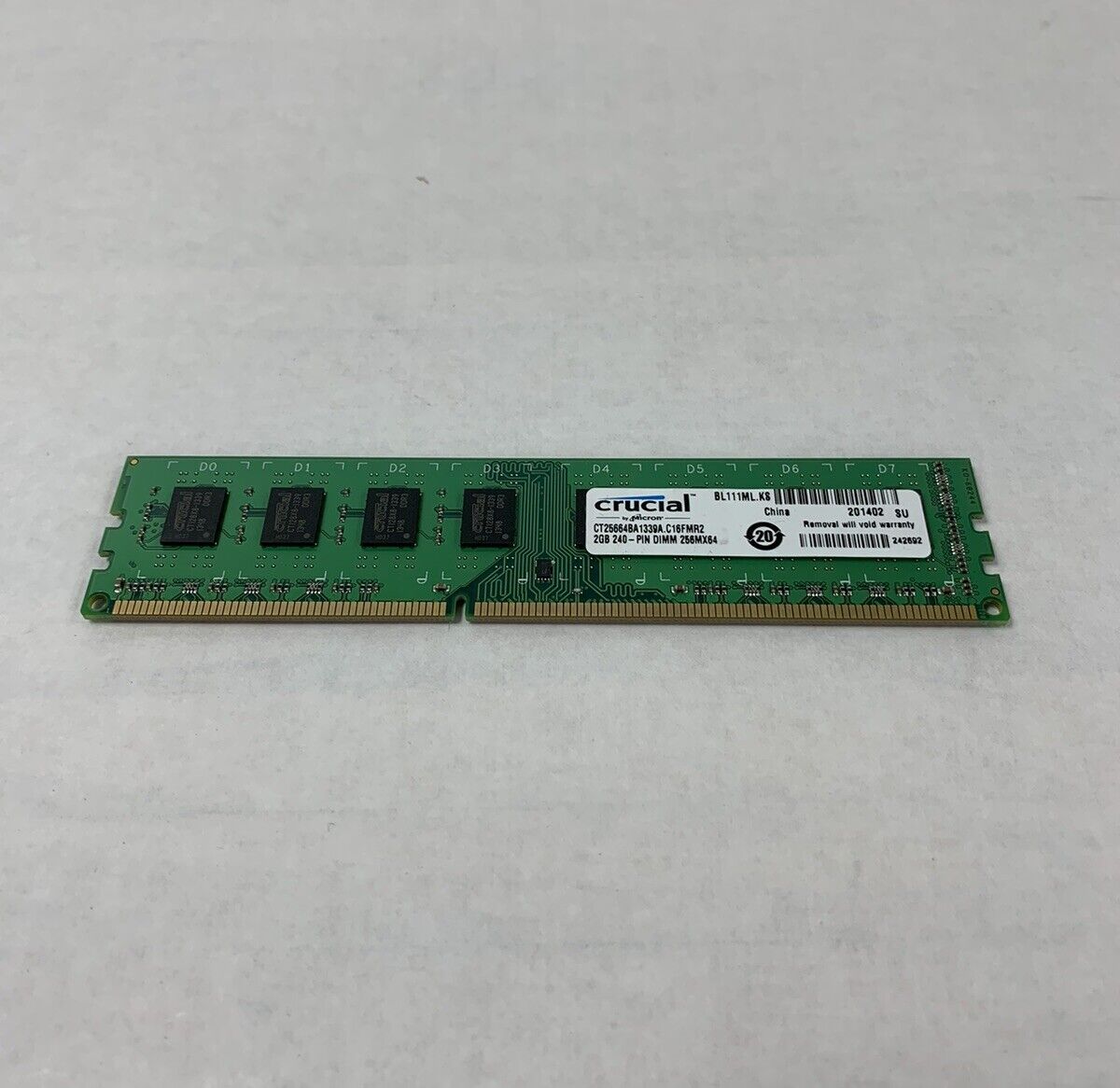 Crucial 2GB 240-Pin DIMM 256MX64 Memory CT25664BA1339A.C16FMR2 (Lot of 6)