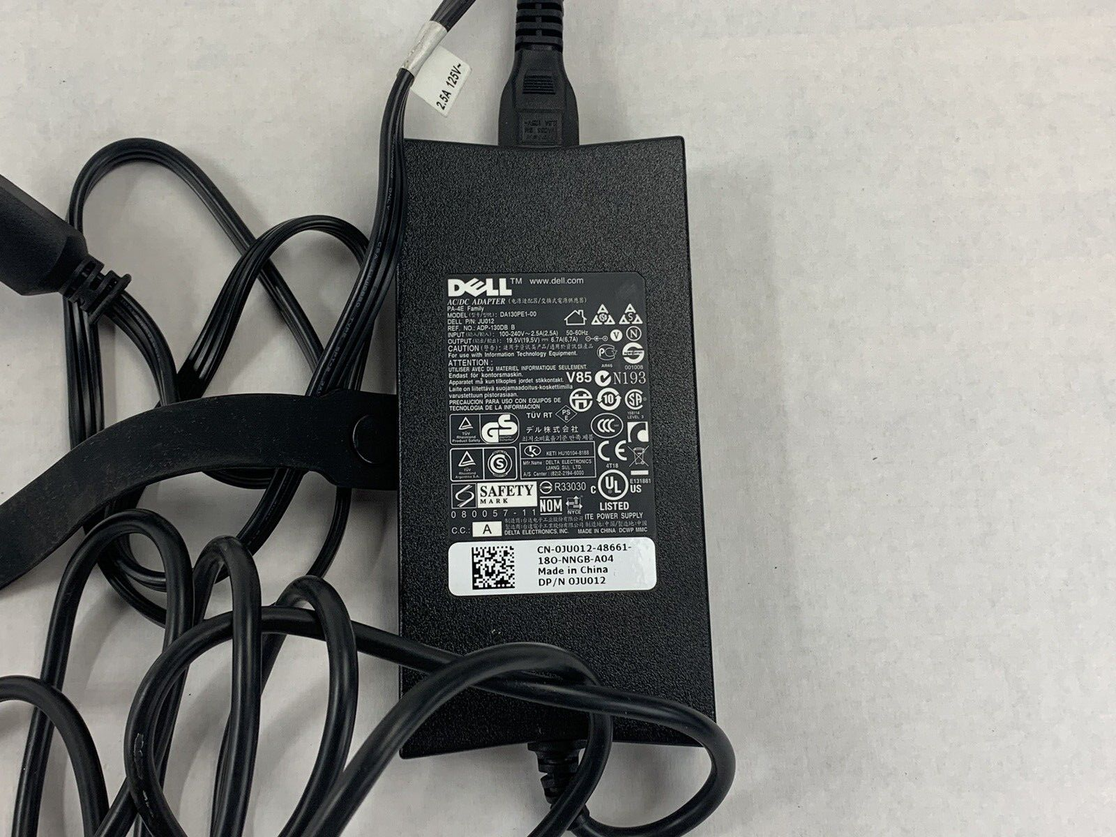 Dell DA130PE1-00 Laptop Charger 240V 60Hz 19.5V 0J0U12-48661-16A-0MSJ-A04