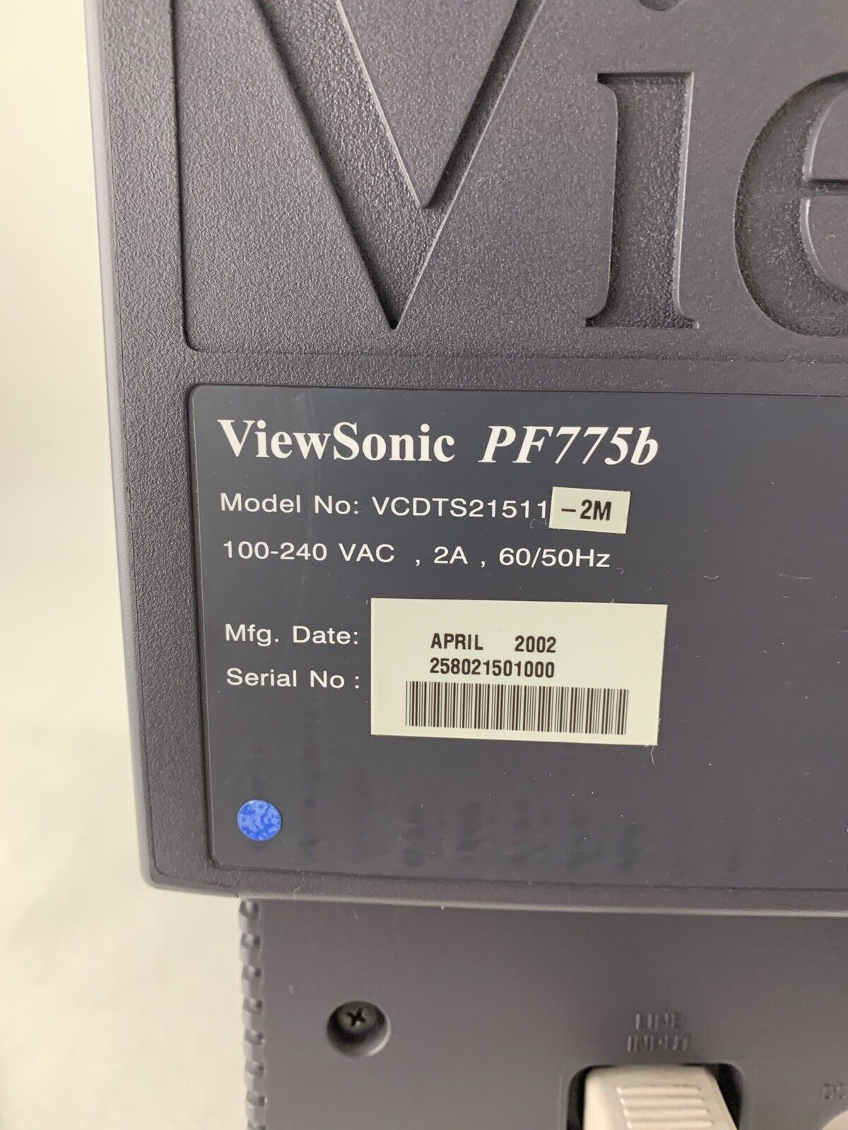 ViewSonic PF775B Flat 17" CRT Pro Series Retro Gaming Monitor 1600x1200 Tested