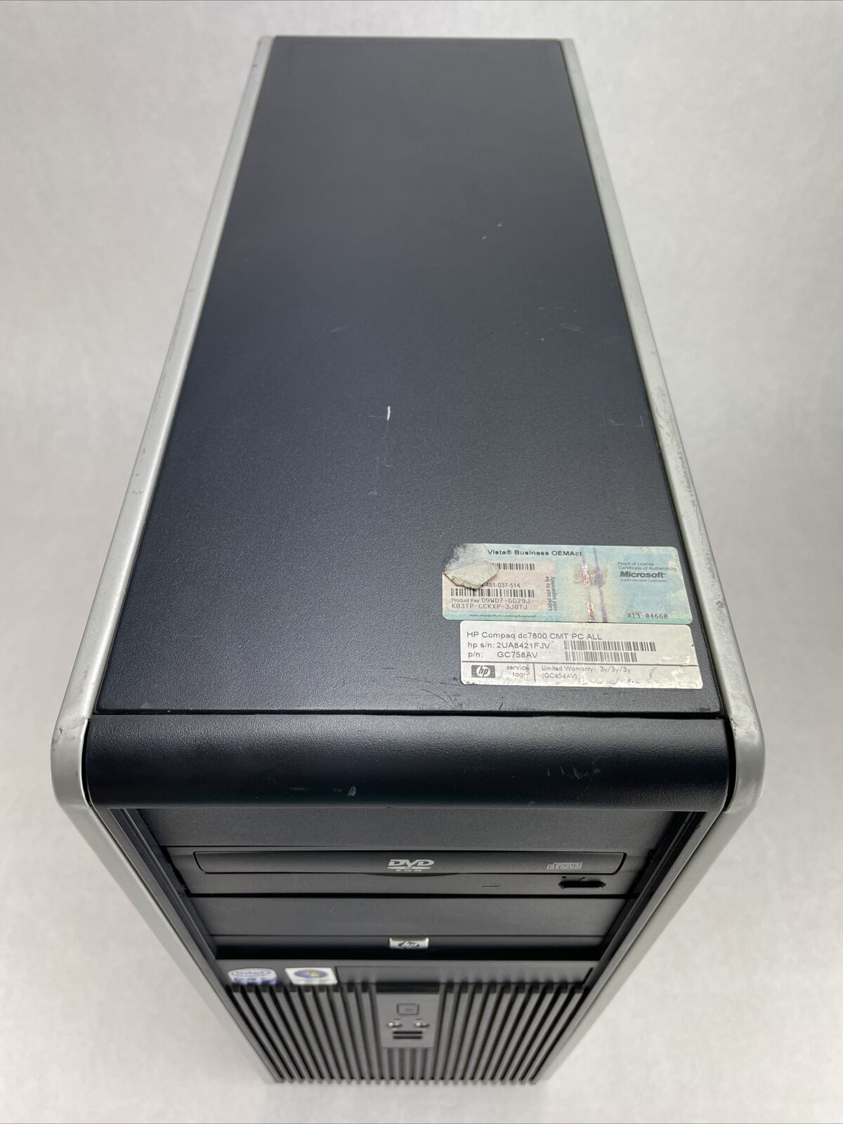 HP dc78800 CMT Intel Core 2 Duo E8300 2.83GHz 2GB RAM No HDD No OS