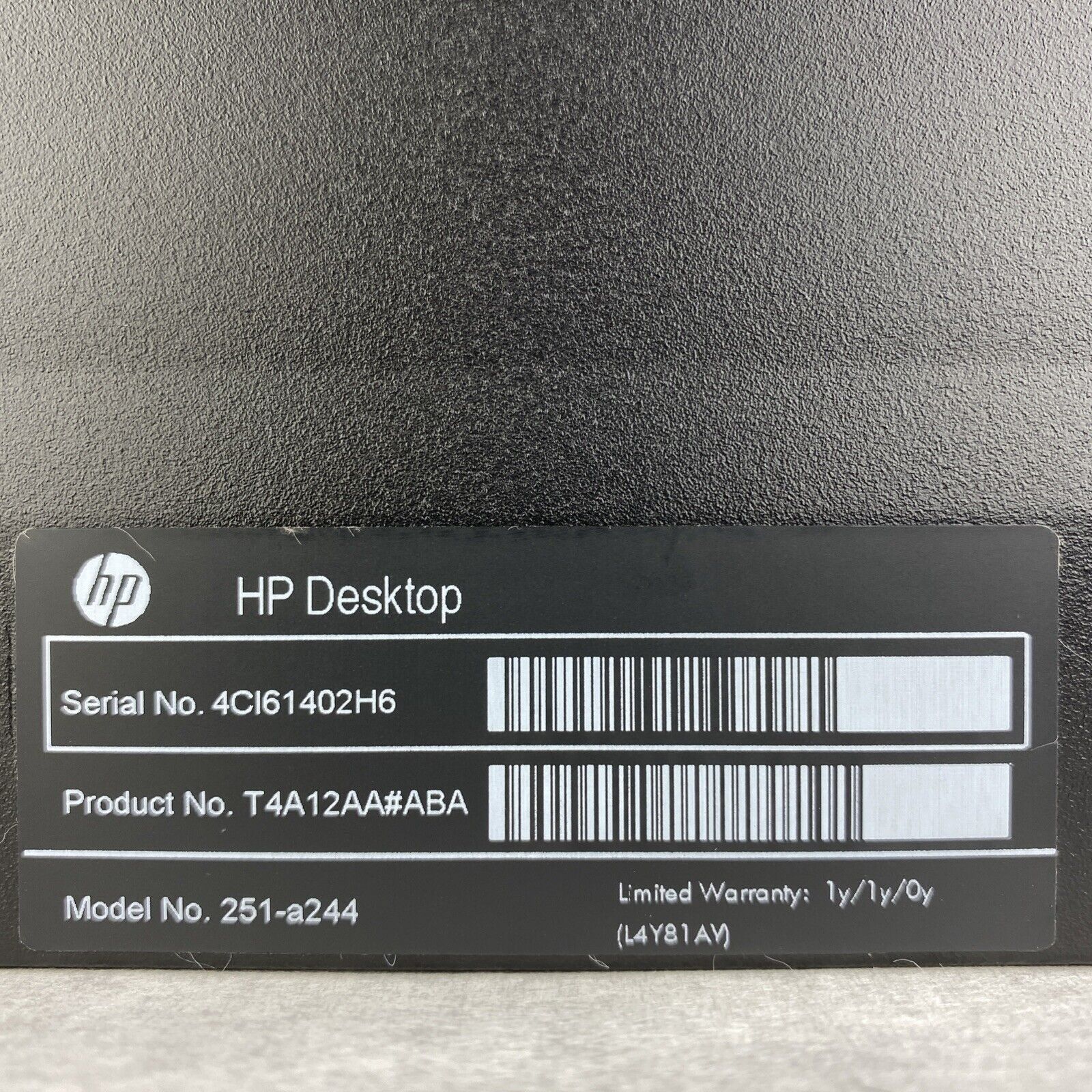 HP Desktop Tower 251-a244 AMD 4 Core A6-6310 1.80GHz 8GB Ram WiFi AC No HDD COA