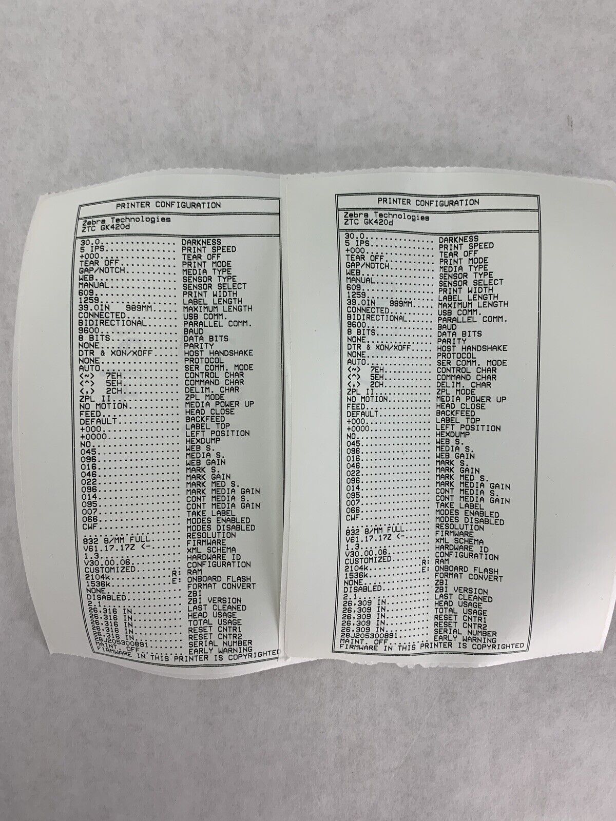 Zebra GK420d Thermal Label Printer Tested Bad Ports For Parts and Repair